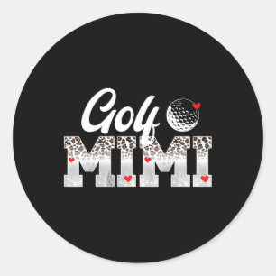 Golf Mimi Leopard Golfer Mimi von einem Golfspiele Runder Aufkleber