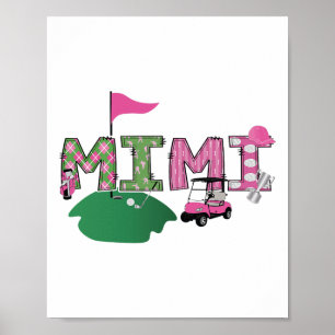 Golf Mimi Loch in einem Golf 1.Geburtstag Party Poster