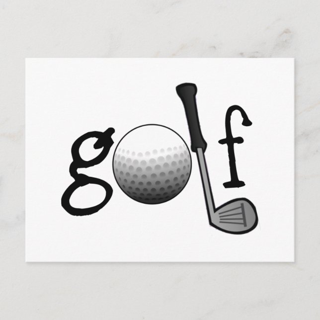 Golf mit Club und Ball Postkarte (Vorderseite)