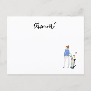Golf mit dem Namen der Frau Golfer Note Card Postkarte