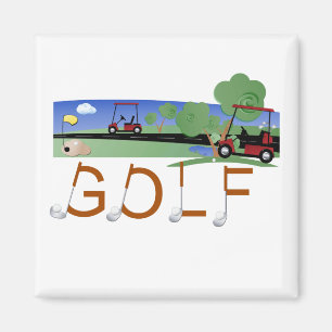 Golf mit Golf Carts - Tshirts und Geschenke Magnet