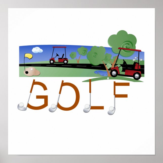 Golf mit Golf Carts - Tshirts und Geschenke Poster (Vorne)