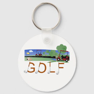 Golf mit Golf Carts - Tshirts und Geschenke Schlüsselanhänger