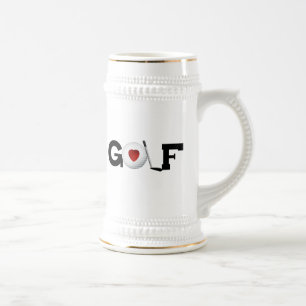Golf mit Golfball-T-Shirts und Geschenken Bierglas