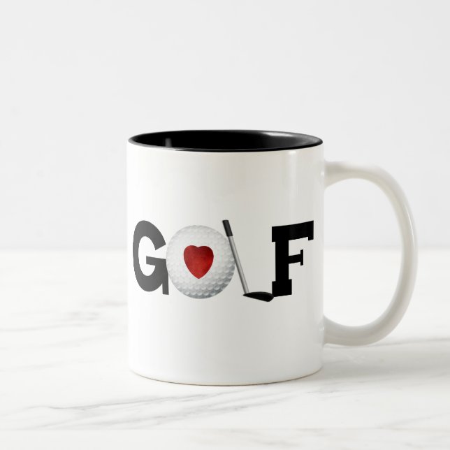 Golf mit Golfball Zweifarbige Tasse (Rechts)