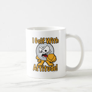 Golf mit Haltungs-Cartoon-Golf-Ball Tasse