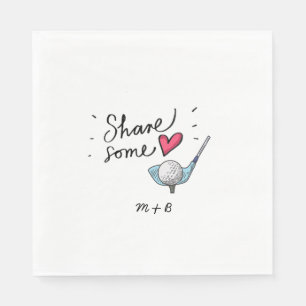 Golf mit Herz Tauchen Sie ein in die Liebe Serviette