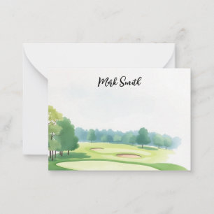 Golf mit Namen für Golfer Mitteilungskarte