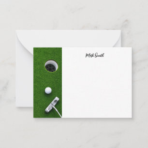 Golf mit Namen für Golfer  Mitteilungskarte