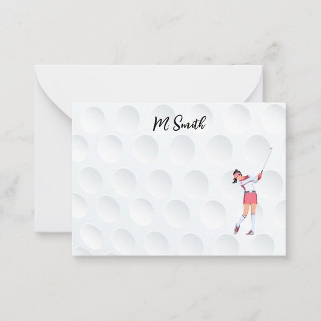 Golf mit Namen für Golfer Note Card Mitteilungskarte (Vorderseite)