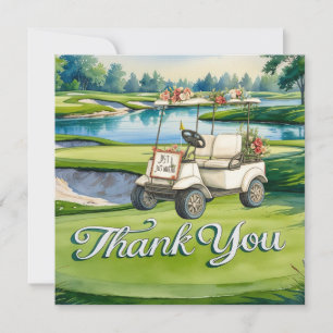Golf mit Text auf Golfplatz Hochzeit Dankeskarte