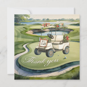 Golf mit Text auf Golfplatz Hochzeit Dankeskarte