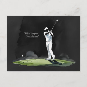 Golf Mitgefühl „Mit tiefstem Beileid.“ Postkarte