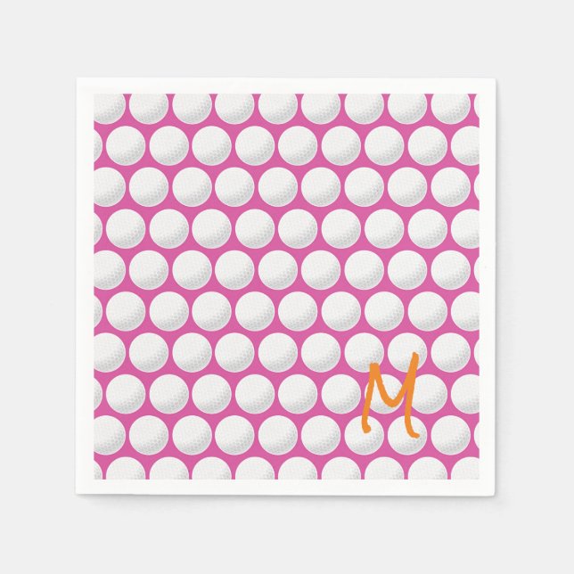 Golf Modern Pink White Orange Golf Erstklassiger S Serviette (Vorderseite)