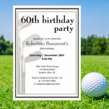Golf Modern Schwarz Weiß Männer 60. Geburtstag