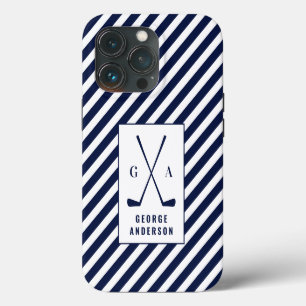 Golf moderne Typografie Initialen Monogramm blau w iPhone 13 Pro Hülle