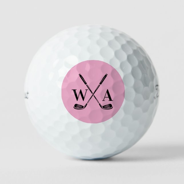 Golf moderne Typografie Initialen Monogramm elegan Golfball (Vorderseite)