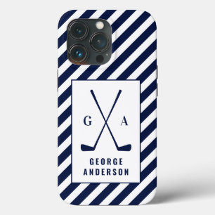 Golf Moderne Typografie Initialmonogramm Blau weiß Case-Mate iPhone Hülle