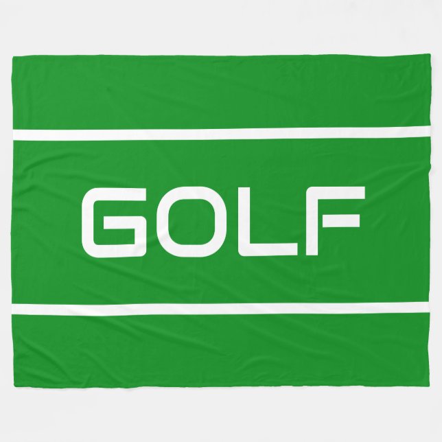 GOLF Moderne weiße Textstreifen auf strahlendem Gr Fleecedecke (Vorderseite (Horizontal))