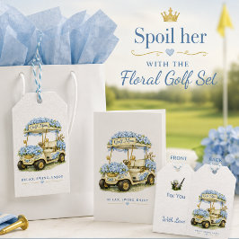Golf-Mom-Hortensien-Blumen-Golfwagen Geschenkanhänger