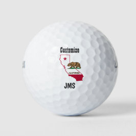 Golf Monogram California Map Flag Golfball