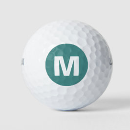 Golf Monogram Custom Initial Aquamarin & White Golfball