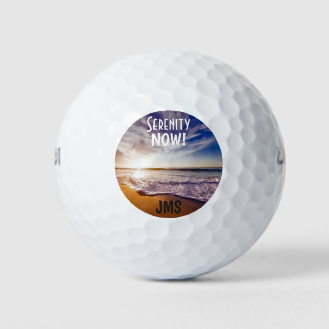 Golf Monogram Funny Humour Beach Serenity Now Golfball (Vorderseite)