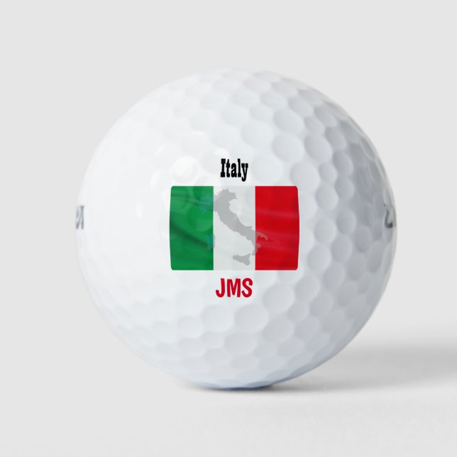 Golf Monogram Italy Flag Map Golfball (Vorderseite)