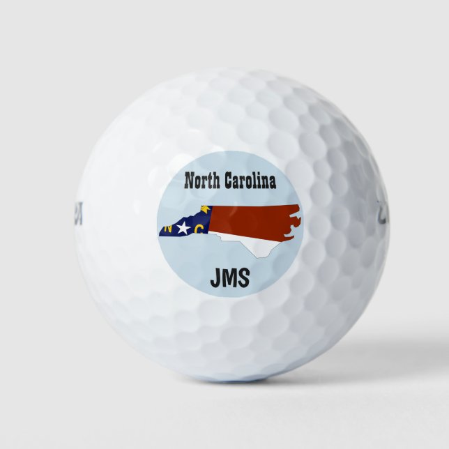 Golf Monogram North Carolina Flag Karte Golfball (Vorderseite)