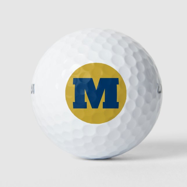 Golf-Monogramm mit benutzerdefiniertem Anfangsbuch Golfball (Vorderseite)