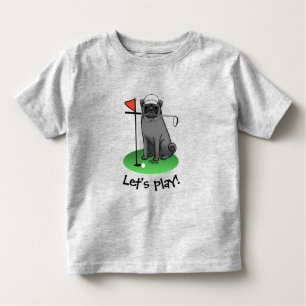 Golf Mops Golf spielen (schwarz) Niedlicher Hund F Kleinkind T-shirt