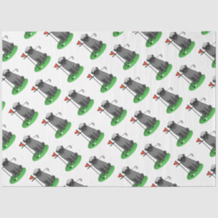 Golf Mops Golf spielen (schwarz) Niedlicher Hund F Seidenpapier