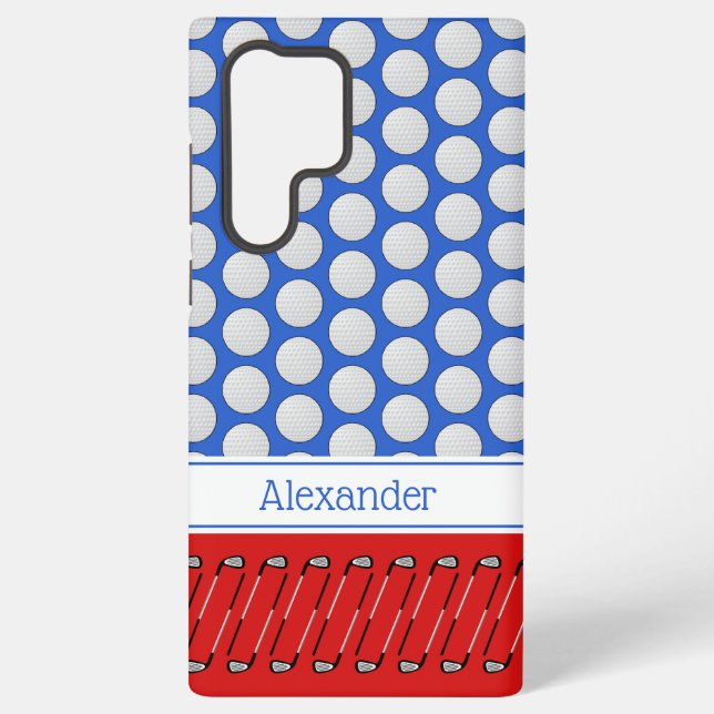 Golf-Motivmuster individuelle Name rot Samsung Galaxy Hülle (Rückseite)