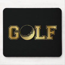 Golf Mouse Pad in Schwarz und Gold
