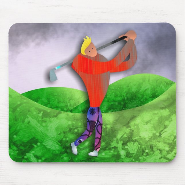 Golf Mousepad mit Golfer Swinging (Vorne)