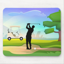 Golf Mousepad mit Golfer Swinging