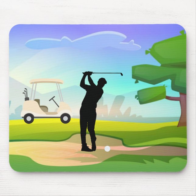 Golf Mousepad mit Golfer Swinging (Vorne)