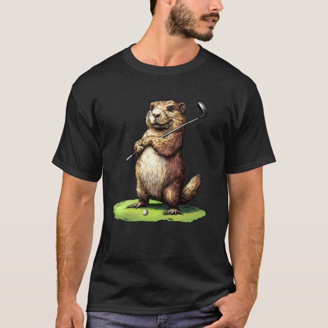 Golf-Murmeltier T-Shirt (Vorderseite)