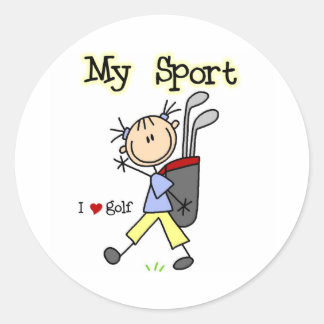 Golf My Sport Runder Aufkleber