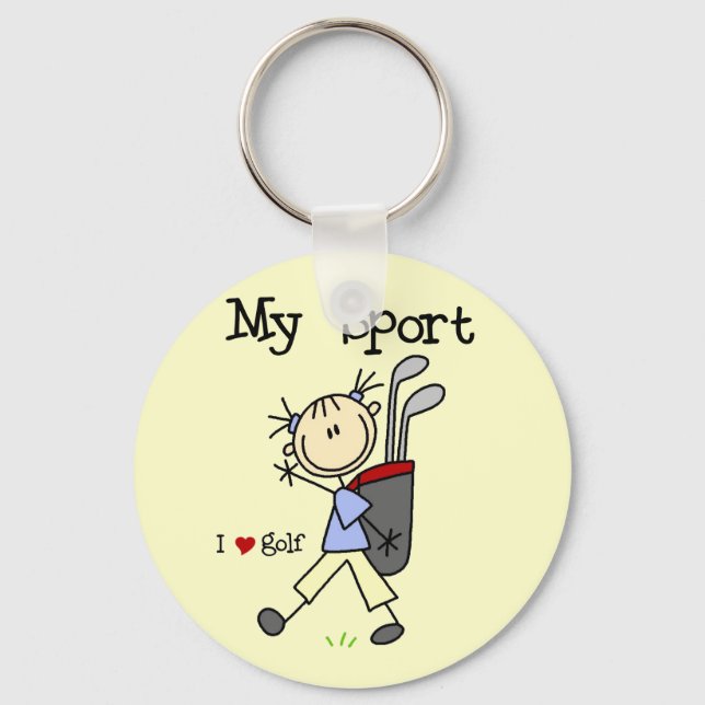 Golf My Sport T - Shirt und Geschenke Schlüsselanhänger (Vorderseite)