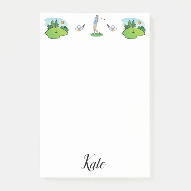 Golf nach dem Mitnehmen Post-it Klebezettel (Vorderseite)