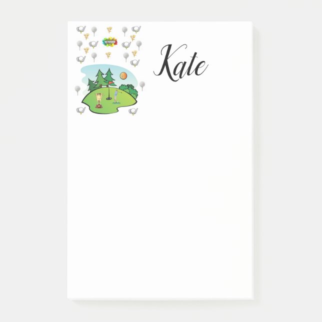 Golf nach dem Mitnehmen Post-it Klebezettel (Vorderseite)