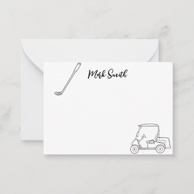 Golf nach dem Motto Name für Golfer Note Card Mitteilungskarte (Vorderseite)