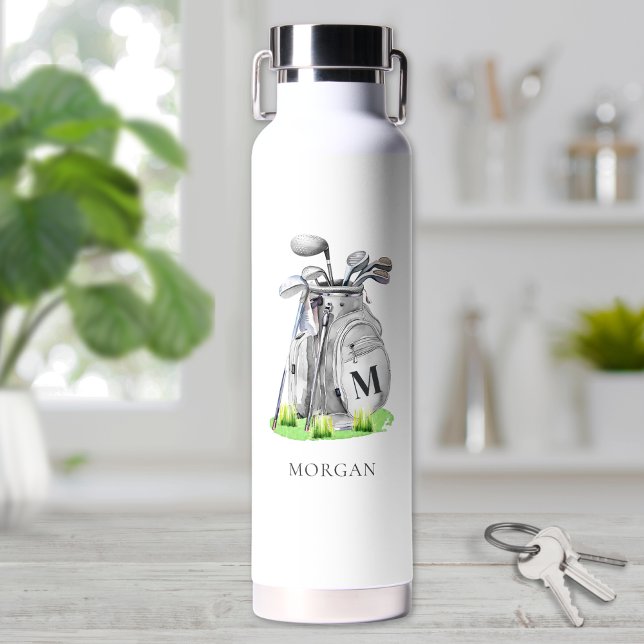 Golf Namensmonogramm Trinkflasche (Golf Name Monogram Water Bottle)