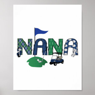 Golf Nana Hole in einem Golf Erster Geburtstag Par Poster