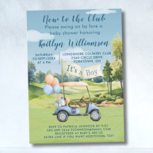 Golf Neues für den Club Baby Shower Einladung