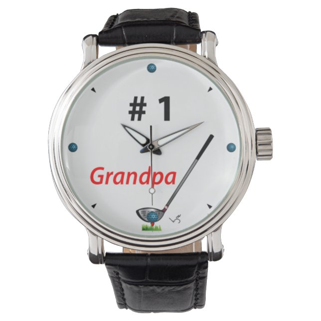 GOLF Nummer eins GRANDPA, Cool Mens Watch Armbanduhr (Vorderseite)