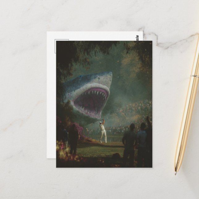 Golf nur Got Spannung Postkarte (Vorderseite/Rückseite Beispiel)