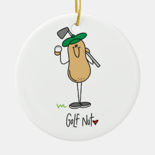 Golf Nut T - Shirt und Geschenke Keramik Ornament