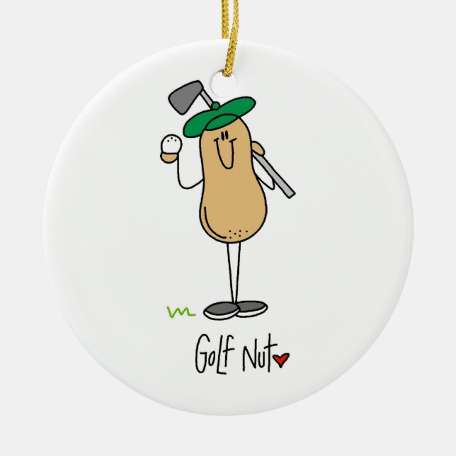 Golf Nut T - Shirt und Geschenke Keramik Ornament (Vorne)